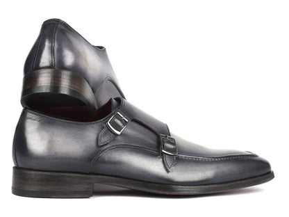 Paul Parkman Men's Gray Leather Double Monkstrap Shoes (IdSw534gy) by Paul Parkman – Don't Panic Shoes