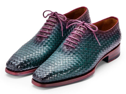 Paul Parkman Men's Green And Purple Woven Leather Oxfords (Id044wn77) by Paul Parkman – Don't Panic Shoes