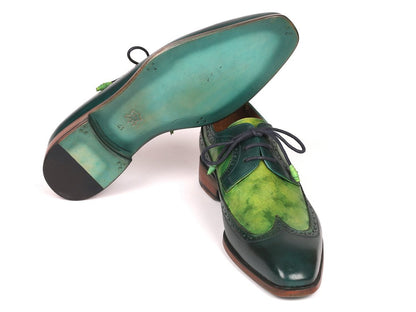 Paul Parkman Men's Green Dual Tone Wingtip Derby Shoes (Id6931grn) by Paul Parkman – Don't Panic Shoes