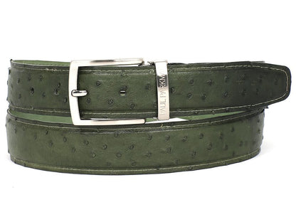Paul Parkman Men's Green Genuine Ostrich Belt (IdB04 - Green) Shoes by Paul Parkman – Don't Panic Shoes