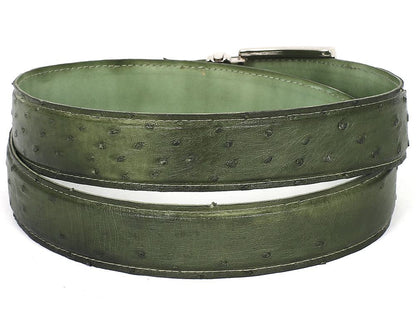 Paul Parkman Men's Green Genuine Ostrich Belt (IdB04 - Green) Shoes by Paul Parkman – Don't Panic Shoes