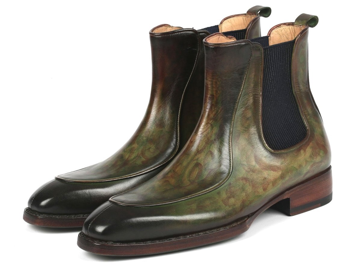 Paul Parkman Men's Green Handpainted Chelsea Boots Goodyear Welted (IdBt822grn) by Paul Parkman – Don't Panic Shoes