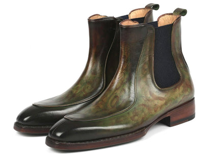 Paul Parkman Men's Green Handpainted Chelsea Boots Goodyear Welted (IdBt822grn) by Paul Parkman – Don't Panic Shoes