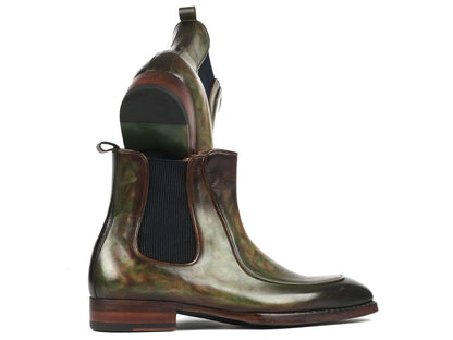 Paul Parkman Men's Green Handpainted Chelsea Boots Goodyear Welted (IdBt822grn) by Paul Parkman – Don't Panic Shoes