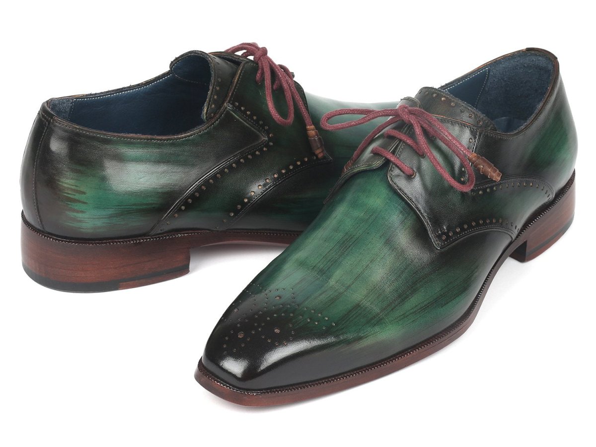 Paul Parkman Men's Green Medallion Toe Derby Shoes (Id6584 - Grn) by Paul Parkman – Don't Panic Shoes