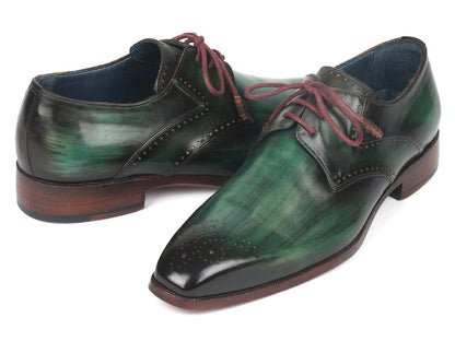 Paul Parkman Men's Green Medallion Toe Derby Shoes (Id6584 - Grn) by Paul Parkman – Don't Panic Shoes