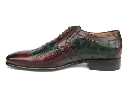 Paul Parkman Men's Green Ostrich And Brown Leather Derby Shoes (Id956gb57) Shoes by Paul Parkman – Don't Panic Shoes