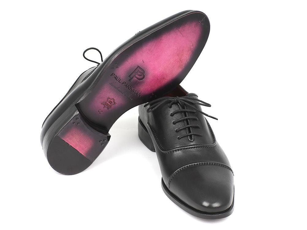 Paul Parkman Men's Hand - PaInted Captoe Leather Oxfords in Black Shoes by Paul Parkman – Don't Panic Shoes