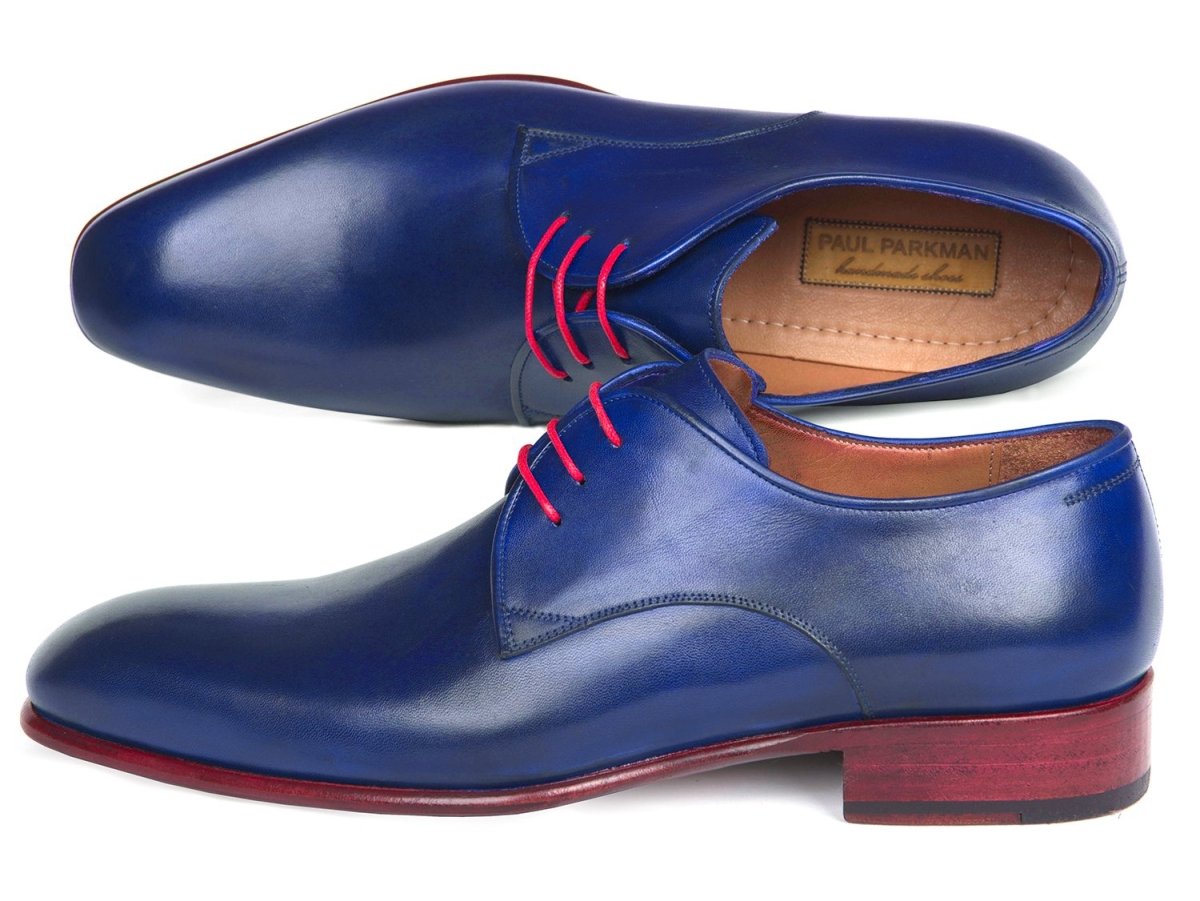 Paul Parkman Men's Hand - PaInted Derby Shoes in Blue Shoes by Paul Parkman – Don't Panic Shoes