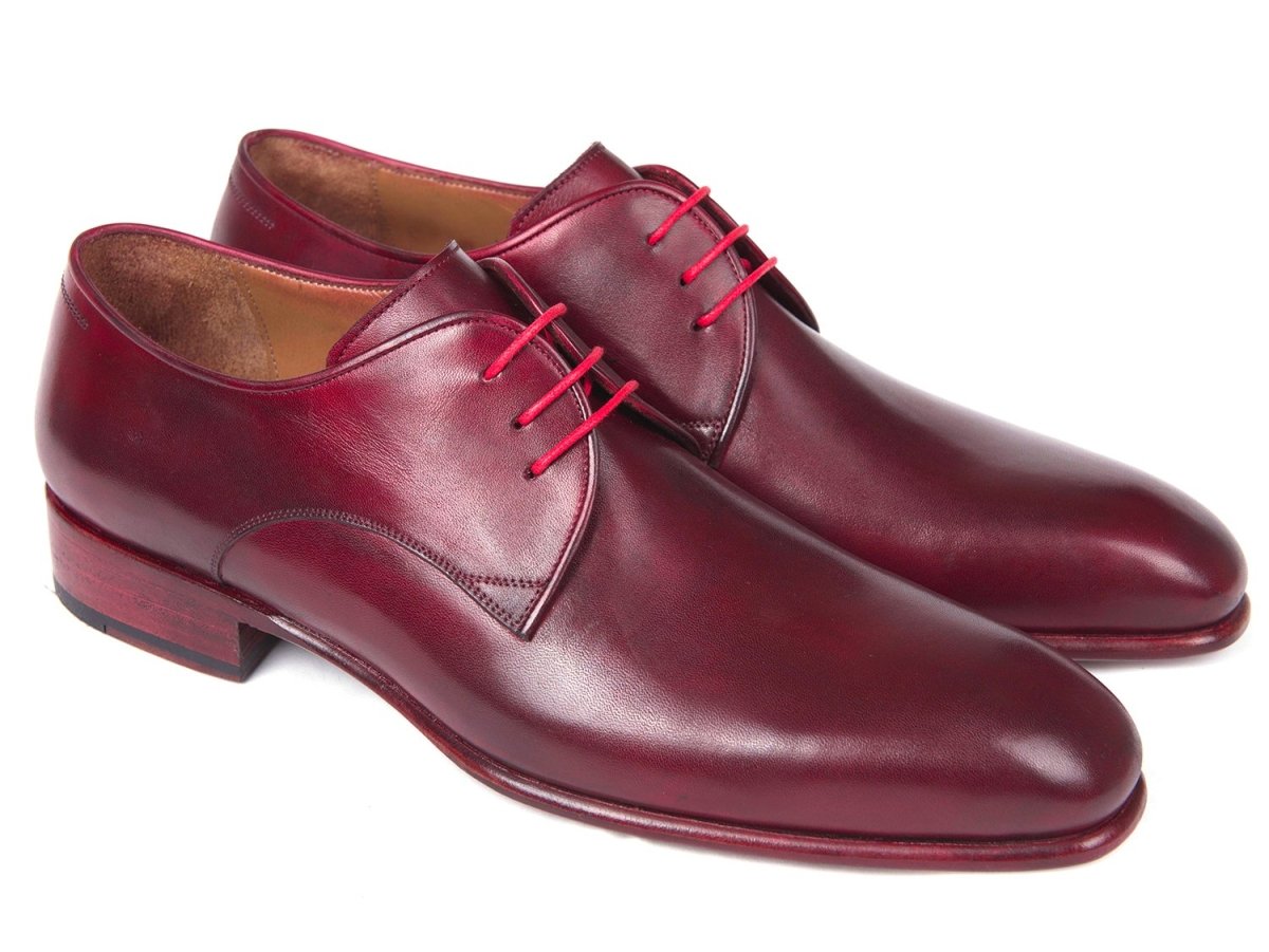 Paul Parkman Men's Hand - PaInted Derby Shoes in Burgundy Shoes by Paul Parkman – Don't Panic Shoes
