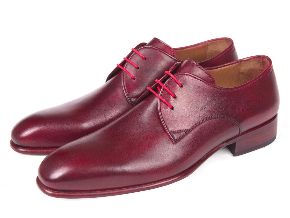 Paul Parkman Men's Hand - PaInted Derby Shoes in Burgundy Shoes by Paul Parkman – Don't Panic Shoes