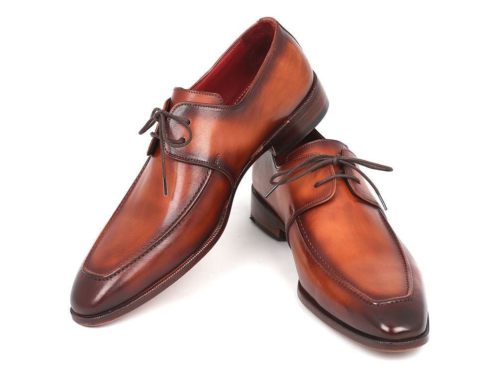 Paul Parkman Men's Hand - PaInted Leather Apron Derby Shoes in Brown Shoes by Paul Parkman – Don't Panic Shoes