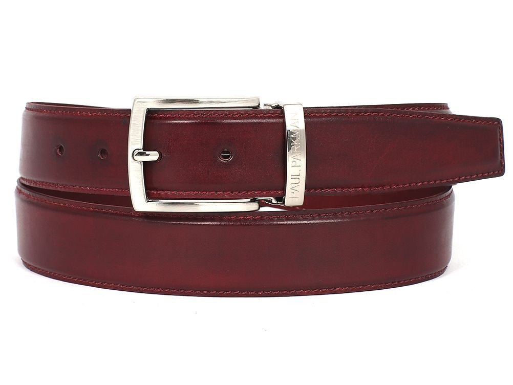 Paul Parkman Men's Hand - PaInted Leather Belt in Bordeaux Belts by Paul Parkman – Don't Panic Shoes