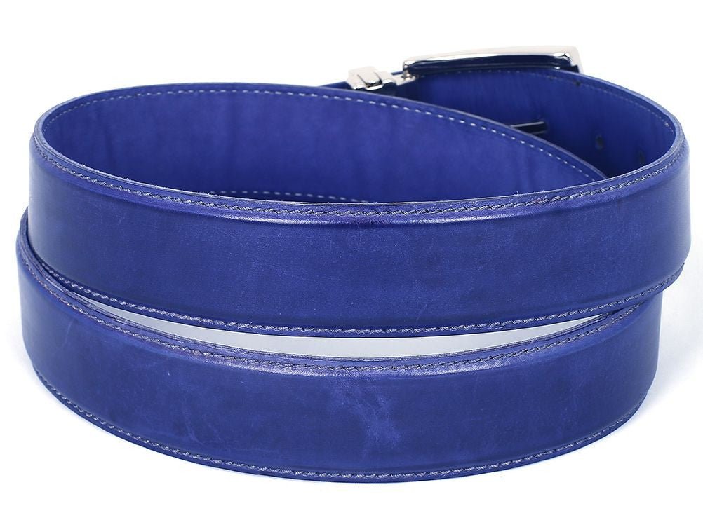 Paul Parkman Men's Hand - PaInted Leather Belt in Cobalt Blue Belts by Paul Parkman – Don't Panic Shoes