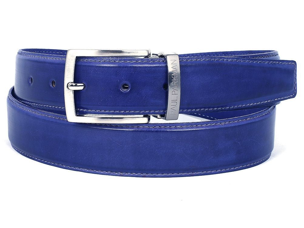 Paul Parkman Men's Hand - PaInted Leather Belt in Cobalt Blue Belts by Paul Parkman – Don't Panic Shoes