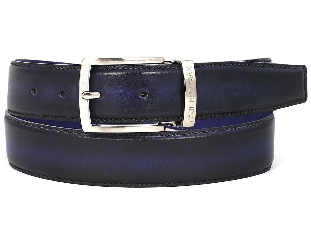 Paul Parkman Men's HAnd - PaInted Leather Belt in Dual Tone Navy and Blue Belts by Paul Parkman – Don't Panic Shoes
