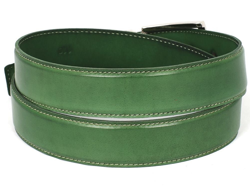 Paul Parkman Men's Hand - PaInted Leather Belt in Green Belts by Paul Parkman – Don't Panic Shoes