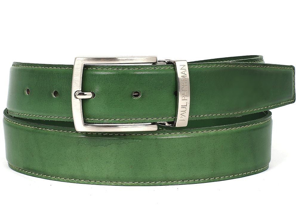 Paul Parkman Men's Hand - PaInted Leather Belt in Green Belts by Paul Parkman – Don't Panic Shoes