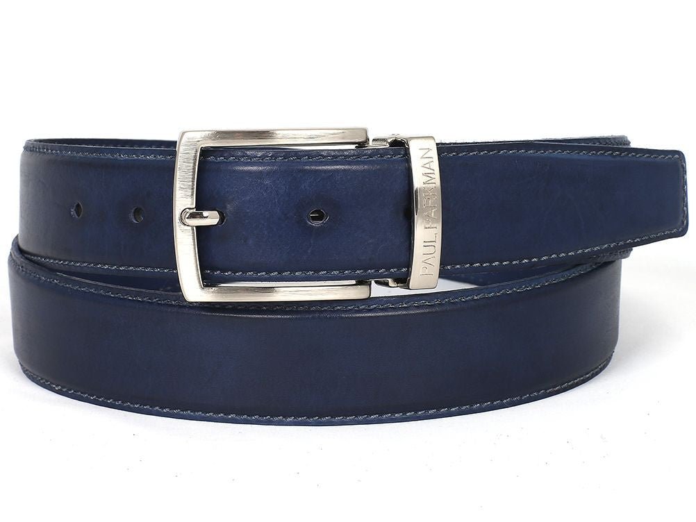 Paul Parkman Men's Hand - PaInted Leather Belt in Navy Belts by Paul Parkman – Don't Panic Shoes