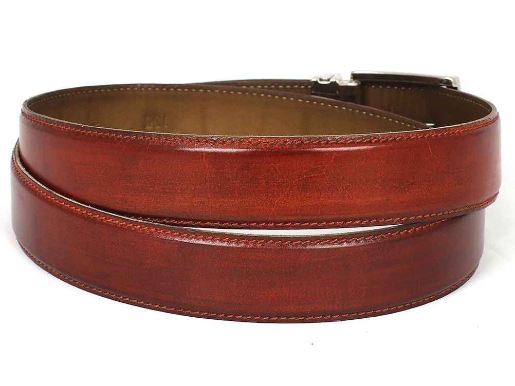 Paul Parkman Men's Hand - PaInted Leather Belt in Reddish Brown Belts by Paul Parkman – Don't Panic Shoes