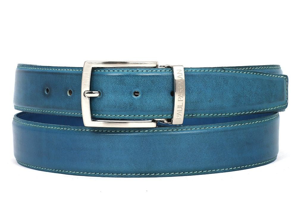 Paul Parkman Men's Hand - PaInted Leather Belt in Sky Blue Belts by Paul Parkman – Don't Panic Shoes