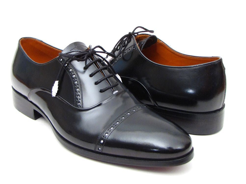 Paul Parkman Men's Hand - PaInted Leather Captoe Oxfords in Black Shoes by Paul Parkman – Don't Panic Shoes