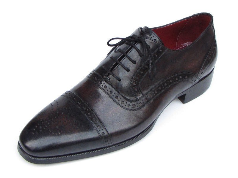 Paul Parkman Men's HAnd - PaInted Leather Captoe Oxfords in Bronze and Black Shoes by Paul Parkman – Don't Panic Shoes