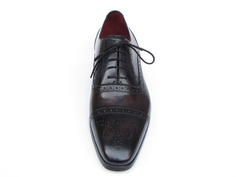 Paul Parkman Men's HAnd - PaInted Leather Captoe Oxfords in Bronze and Black Shoes by Paul Parkman – Don't Panic Shoes