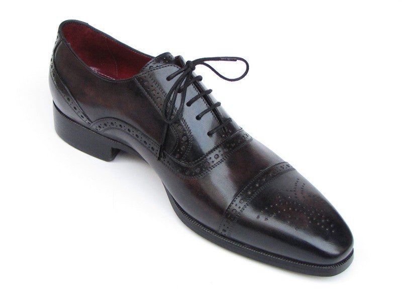 Paul Parkman Men's HAnd - PaInted Leather Captoe Oxfords in Bronze and Black Shoes by Paul Parkman – Don't Panic Shoes