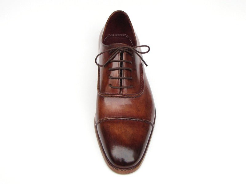Paul Parkman Men's Hand - PaInted Leather Captoe Oxfords in Brown Shoes by Paul Parkman – Don't Panic Shoes