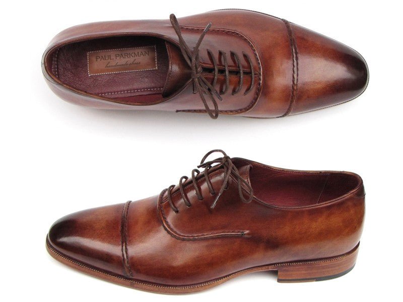 Paul Parkman Men's Hand - PaInted Leather Captoe Oxfords in Brown Shoes by Paul Parkman – Don't Panic Shoes