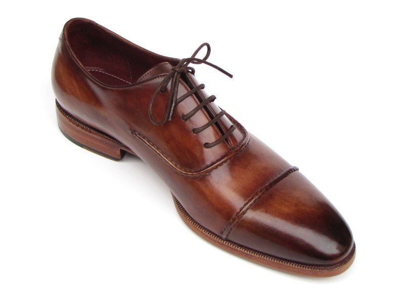 Paul Parkman Men's Hand - PaInted Leather Captoe Oxfords in Brown Shoes by Paul Parkman – Don't Panic Shoes