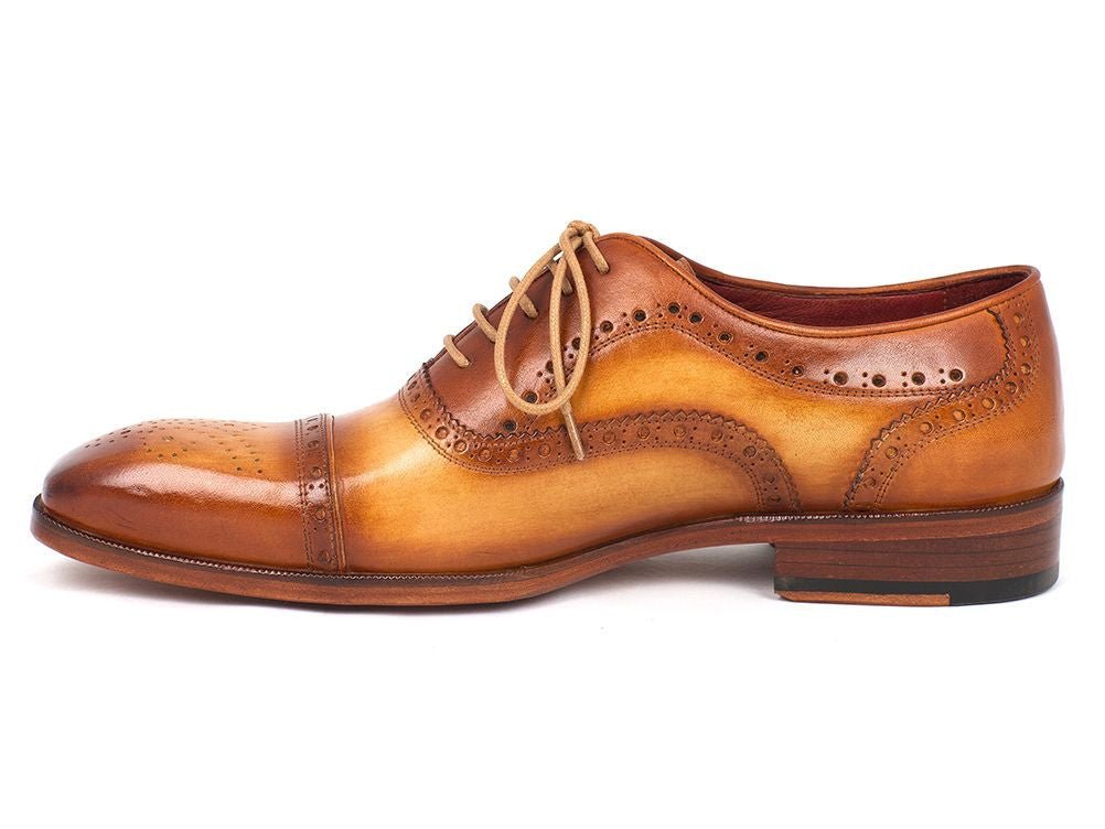 Paul Parkman Men's Hand - PaInted Leather Captoe Oxfords in Tan Shoes by Paul Parkman – Don't Panic Shoes