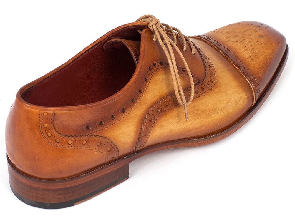 Paul Parkman Men's Hand - PaInted Leather Captoe Oxfords in Tan Shoes by Paul Parkman – Don't Panic Shoes