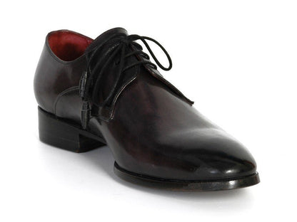 Paul Parkman Men's Hand - PaInted Leather Derby Shoes in Anthracite Black Shoes by Paul Parkman – Don't Panic Shoes