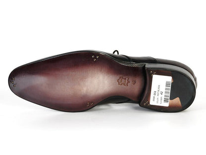Paul Parkman Men's Hand - PaInted Leather Derby Shoes in Anthracite Black Shoes by Paul Parkman – Don't Panic Shoes