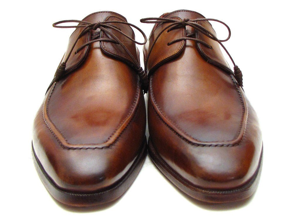 Paul Parkman Men's Hand - PaInted Leather Derby Shoes in Brown Shoes by Paul Parkman – Don't Panic Shoes