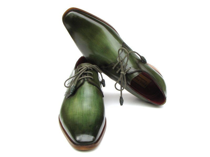 Paul Parkman Men's Hand - PaInted Leather Derby Shoes in Green Shoes by Paul Parkman – Don't Panic Shoes