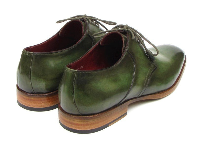 Paul Parkman Men's Hand - PaInted Leather Derby Shoes in Green Shoes by Paul Parkman – Don't Panic Shoes