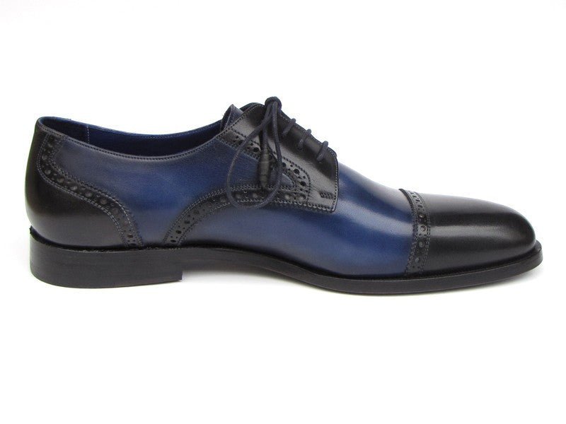 Paul Parkman Men's HAnd - PaInted Leather Derby Shoes in Parliament Blue and Navy Shoes by Paul Parkman – Don't Panic Shoes