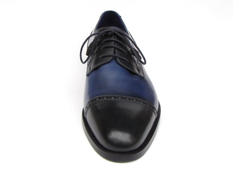Paul Parkman Men's HAnd - PaInted Leather Derby Shoes in Parliament Blue and Navy Shoes by Paul Parkman – Don't Panic Shoes
