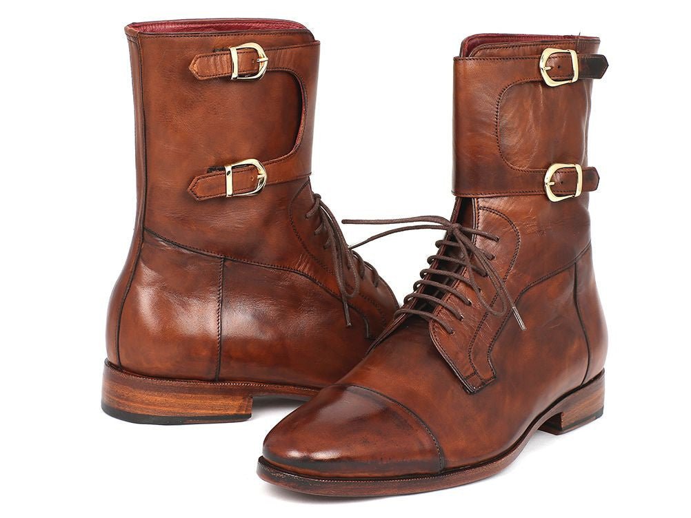 Paul Parkman Men's Hand - PaInted Leather High Boots in Brown Shoes by Paul Parkman – Don't Panic Shoes