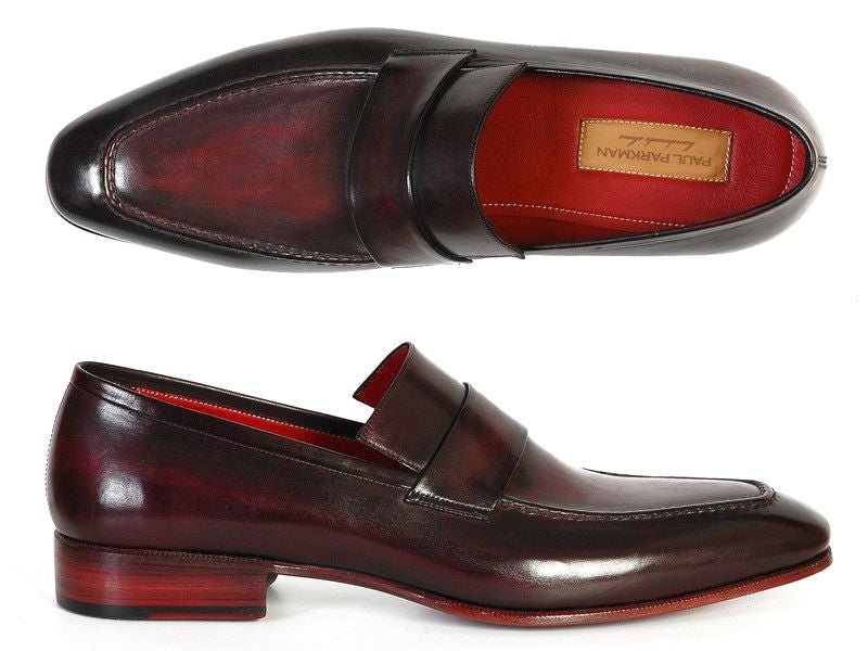 Paul Parkman Men's HAnd - PaInted Leather Loafers in Purple and Black Shoes by Paul Parkman – Don't Panic Shoes