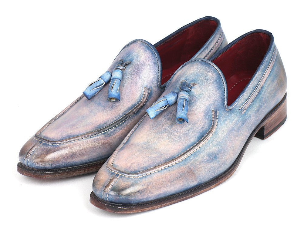 Paul Parkman Men's Hand - PaInted Leather Tassel Loafers in Lila Shoes by Paul Parkman – Don't Panic Shoes