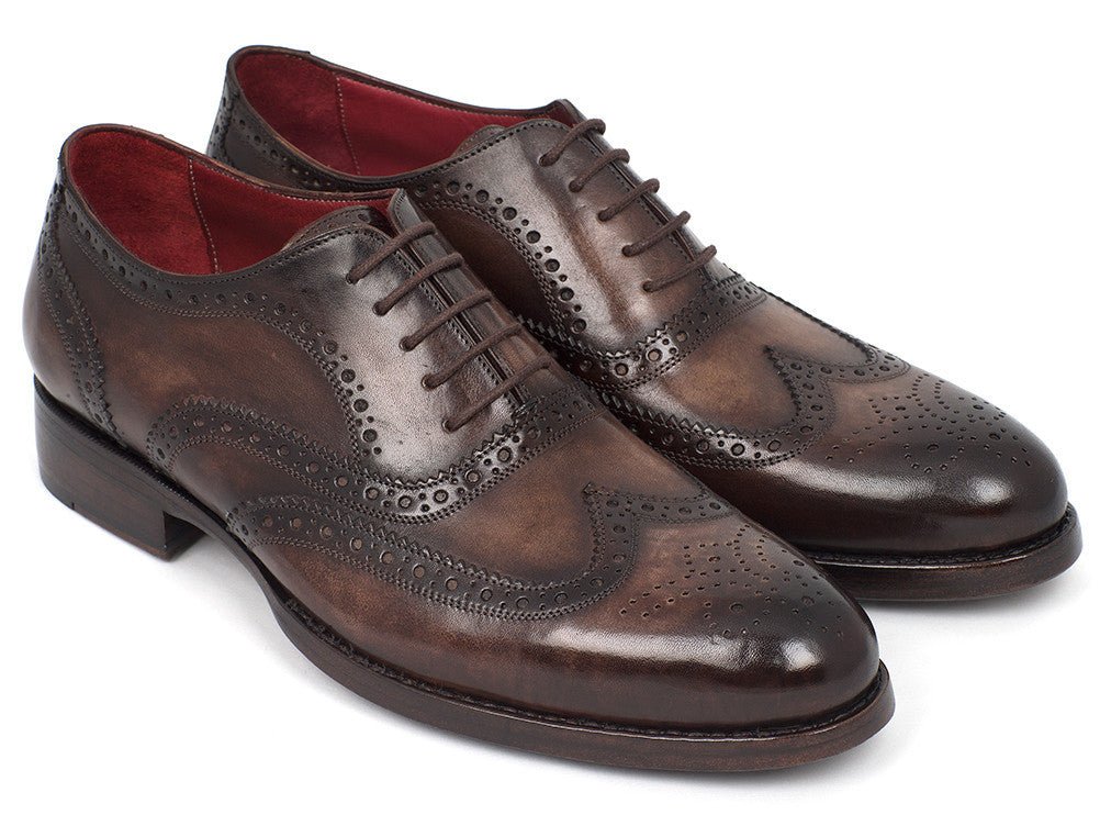 Paul Parkman Men's Hand - PaInted Leather Wingtip Oxfords in Brown Shoes by Paul Parkman – Don't Panic Shoes