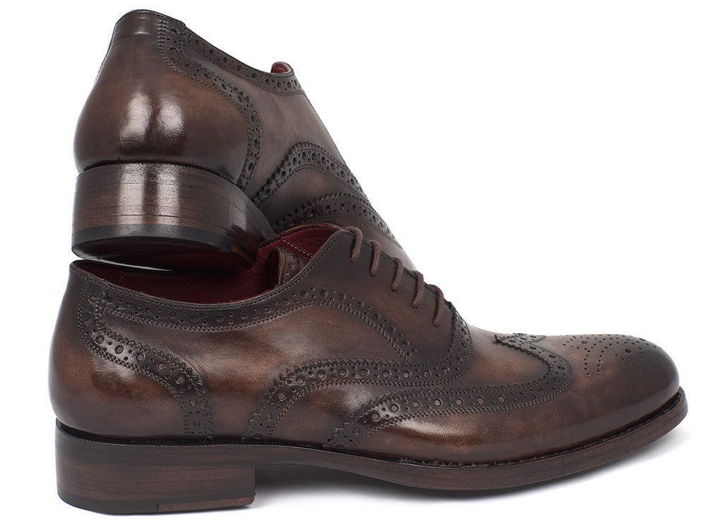 Paul Parkman Men's Hand - PaInted Leather Wingtip Oxfords in Brown Shoes by Paul Parkman – Don't Panic Shoes
