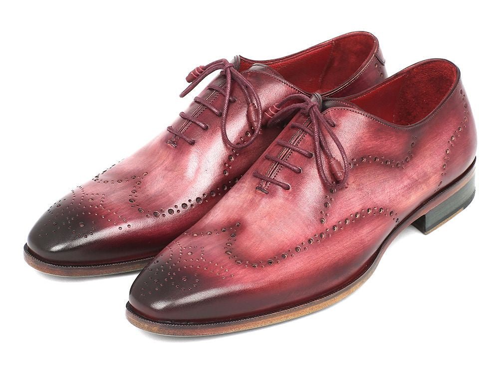 Paul Parkman Men's Hand - PaInted Leather Wingtip Oxfords in Burgundy Shoes by Paul Parkman – Don't Panic Shoes