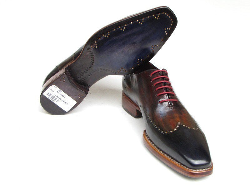 Paul Parkman Men's HAnd - PaInted Leather Wingtip Oxfords in Navy, Red and Black Shoes by Paul Parkman – Don't Panic Shoes
