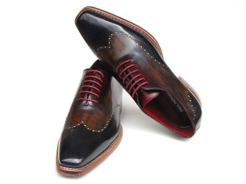 Paul Parkman Men's HAnd - PaInted Leather Wingtip Oxfords in Navy, Red and Black Shoes by Paul Parkman – Don't Panic Shoes