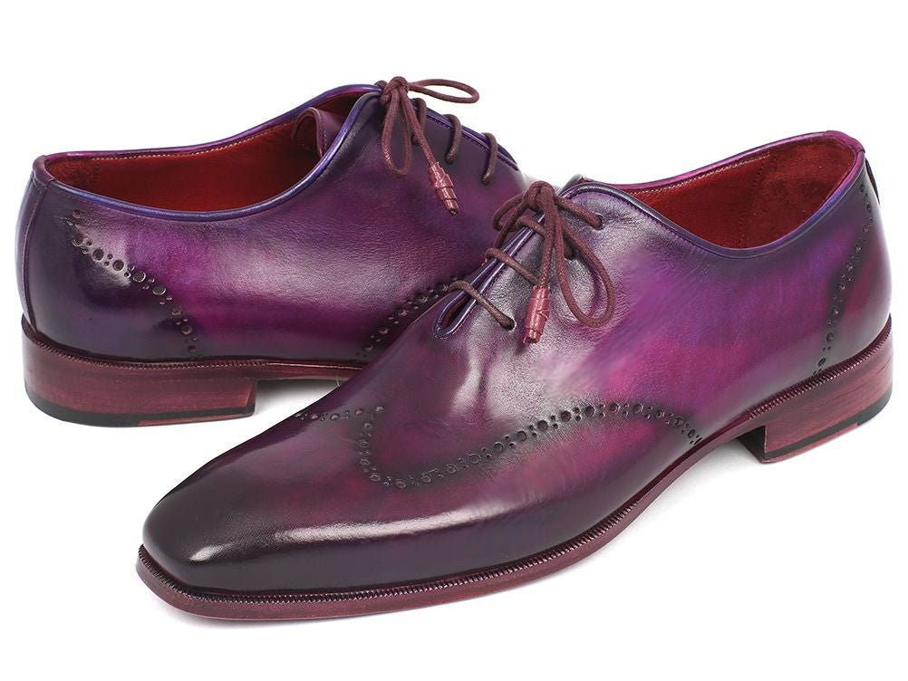Paul Parkman Men's Hand - PaInted Leather Wingtip Oxfords in Purple Shoes by Paul Parkman – Don't Panic Shoes